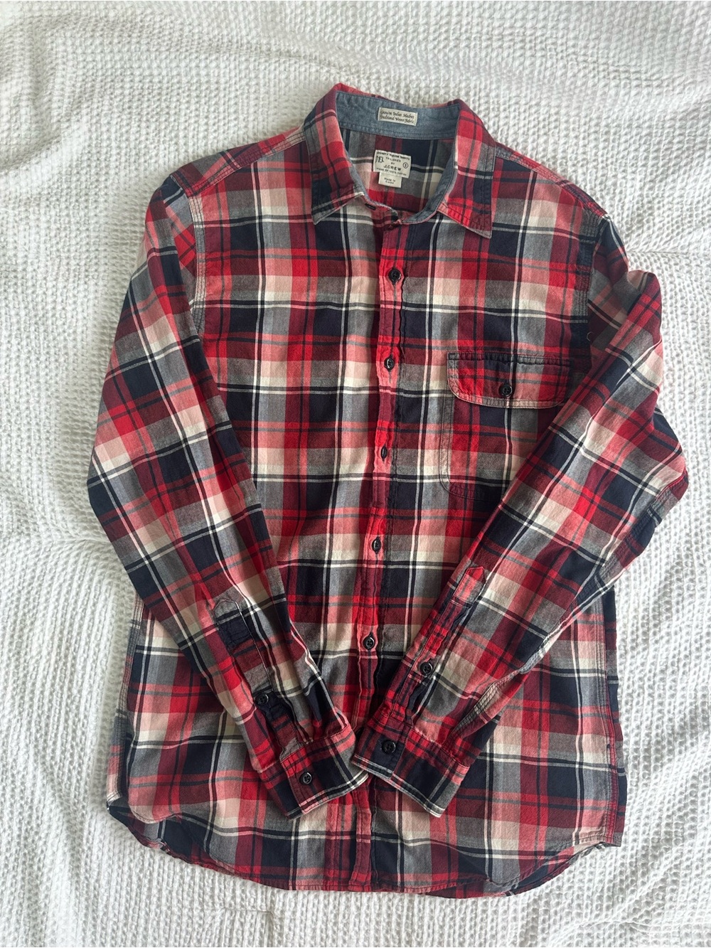 Vintage J. Crew Red Plaid Button-Down Shirt Men’s S